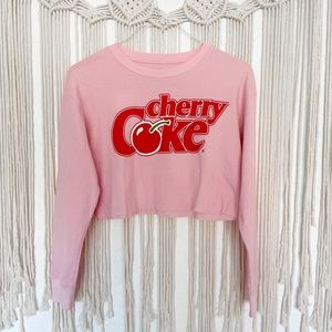 Cherry Coke Waffle Knit Cropped Long Sleeve